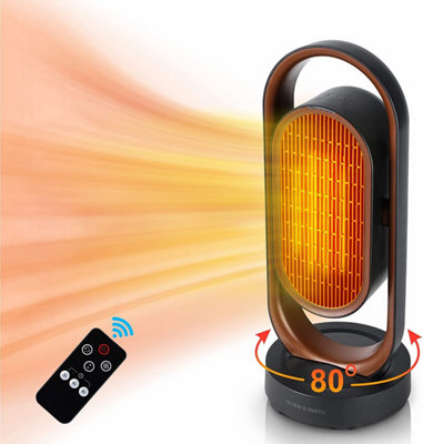 Olsen and Smith Energy Efficient Ceramic Tower Fan Heater Compact Electric Stylish Modern Oscillating with Timer Remote