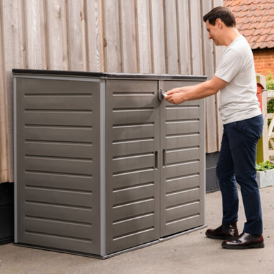 Olsen Smith 1170L Capacity Outdoor Garden Storage Box With Padlock Plastic Shed Wheelie Bin Box