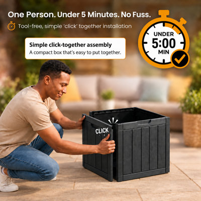 Olsen & Smith 52L Sit-On Garden Storage Box & Side Table - Small ...