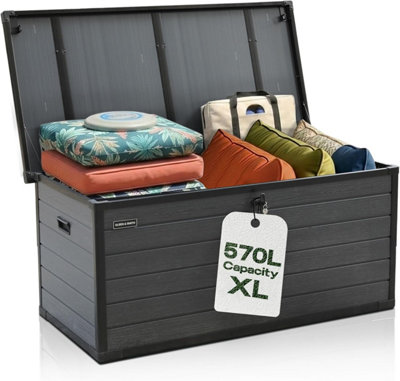 Olsen & Smith 570L Large Garden Storage Box - Weather Resistant Heavy ...