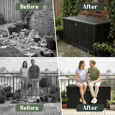 Olsen & Smith Outdoor Storage Box - 680L Weatherproof Large Garden ...