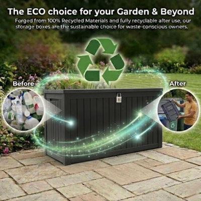 Olsen & Smith Outdoor Storage Box - 680L Weatherproof Large Garden ...
