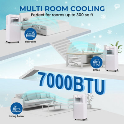 Olsen Smith Single 3-In-1 Air Conditioner, 7000 BTU, Cooling