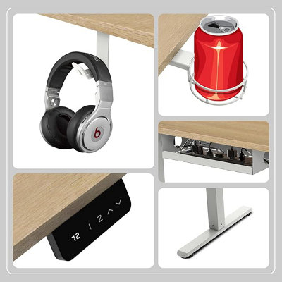 Estructura Mesa Elevable Convertidor Escritorio De Pie 80x40cm - Altura Ajustable 115-500mm, Con Bandeja Para Teclado, Aguanta 15kg Escritorio Elevable Manual
