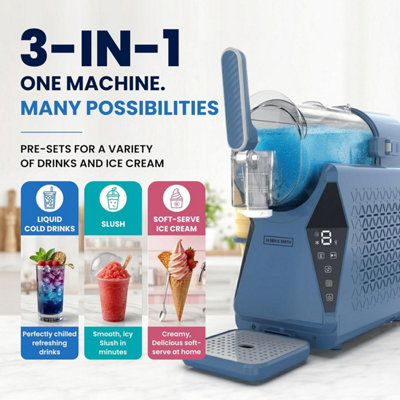 Olsen & Smith Soft Serve Ice Cream Maker & 3-in-1 Slushie Machine Slush ...