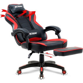 Olsen & Smith XTREME New and Improved 2023 Model Gaming Chair Ergonomic Office Desk PC Computer Recliner Swivel Chair (Black/Red)