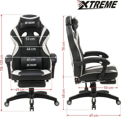 Olsen & Smith XTREME New and Improved 2024 Model Gaming Chair Ergonomic Office Desk PC Computer Recliner Swivel Chair(Black/White)