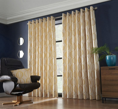 Omaha 90" x 108" Ochre (Ring Top Curtains)