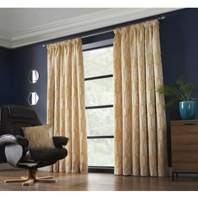 Omaha Pencil Pleat Curtains 229cm x 274cm Ochre