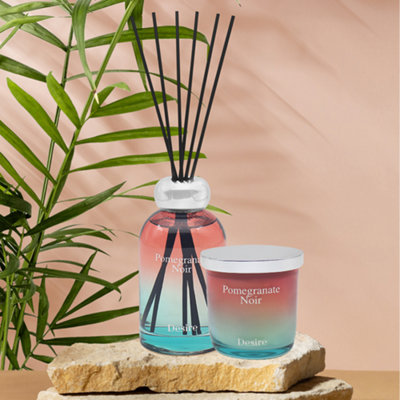 Ombre Pomegranate Noir Luxury Ombre Glass Candle