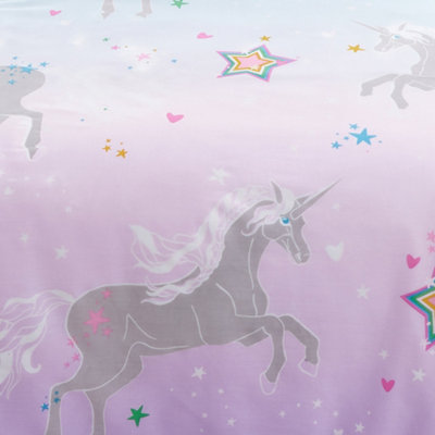 Ombre Unicorn Glow in the Dark Duvet Cover Set