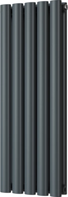 Omeara - Anthracite Designer Radiator H800mm x W290mm Double Panel