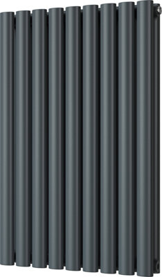 Omeara - Anthracite Designer Radiator H800mm x W522mm Double Panel