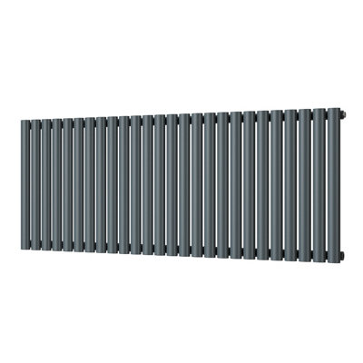 Omeara Anthracite Horizontal Radiator H600mm x W1508mm Single Panel