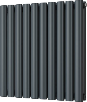 Omeara - Anthracite Horizontal Radiator H600mm x W580mm Double Panel