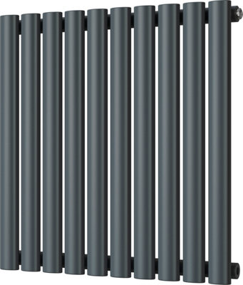 Omeara - Anthracite Horizontal Radiator H600mm x W580mm Single Panel