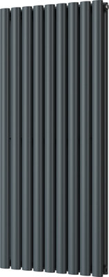 Omeara - Anthracite Vertical Radiator H1200mm x W522mm Double Panel
