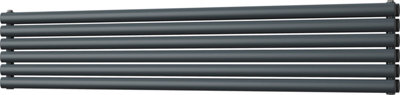 Omeara Axis - Anthracite Horizontal Radiator H348mm x W1800mm Double Panel