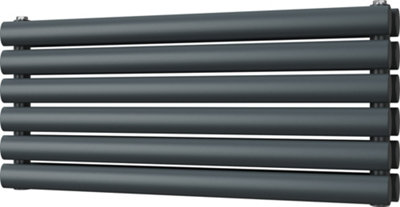 Omeara Axis - Anthracite Horizontal Radiator H348mm x W800mm Double Panel