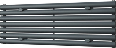 Omeara Axis - Anthracite Horizontal Radiator H406mm x W1200mm Single Panel
