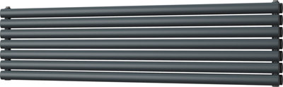 Omeara Axis - Anthracite Horizontal Radiator H406mm x W1600mm Double Panel