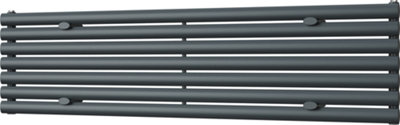 Omeara Axis - Anthracite Horizontal Radiator H406mm x W1600mm Single Panel