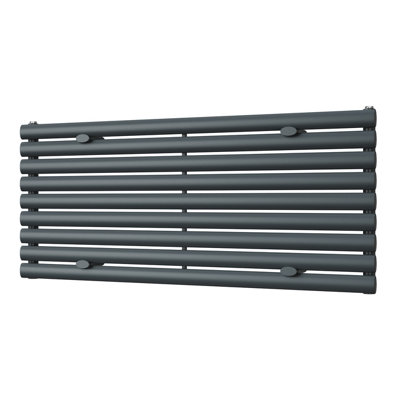 Omeara Axis Anthracite Horizontal Radiator H522mm x W1200mm Single Panel