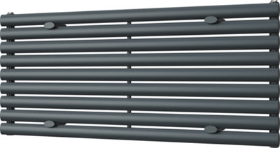 Omeara Axis - Anthracite Horizontal Radiator H522mm x W1200mm Single Panel