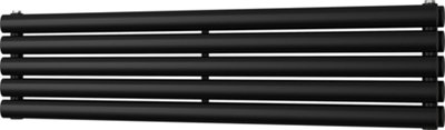 Omeara Axis - Black Horizontal Radiator H290mm x W1200mm Double Panel