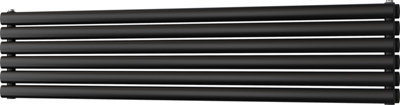 Omeara Axis - Black Horizontal Radiator H348mm x W1600mm Double Panel