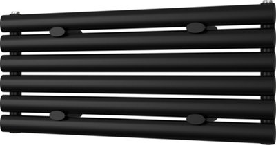Omeara Axis - Black Horizontal Radiator H348mm x W800mm Single Panel