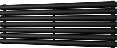 Omeara Axis - Black Horizontal Radiator H406mm x W1200mm Double Panel