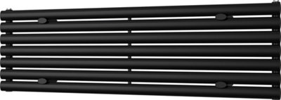 Omeara Axis - Black Horizontal Radiator H406mm x W1400mm Single Panel