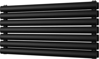 Omeara Axis - Black Horizontal Radiator H406mm x W800mm Double Panel