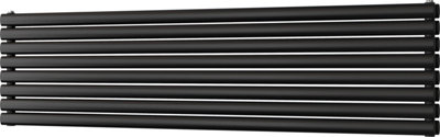 Omeara Axis - Black Horizontal Radiator H464mm x W1800mm Double Panel