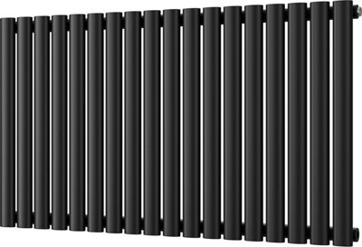 Omeara - Black Horizontal Radiator H600mm x W1044mm Single Panel