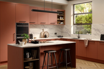 Omega Sleek Calcutta Marble Square Edge Laminate Kitchen Splashback ...