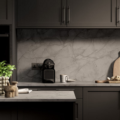 Omega Sleek Emperador Marble Square Edge Laminate Kitchen Edging