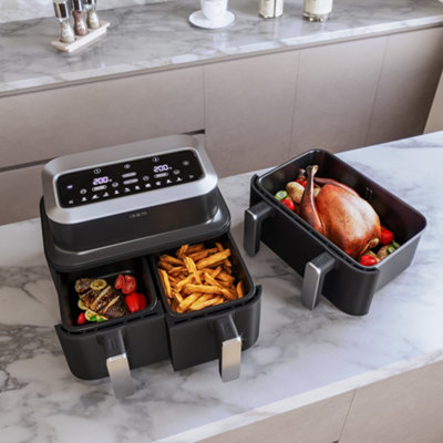 9l dual basket air fryer with