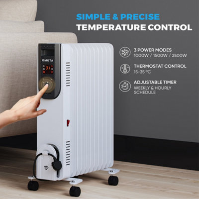 Ometa Oil FIlled Radiator 2500W in White