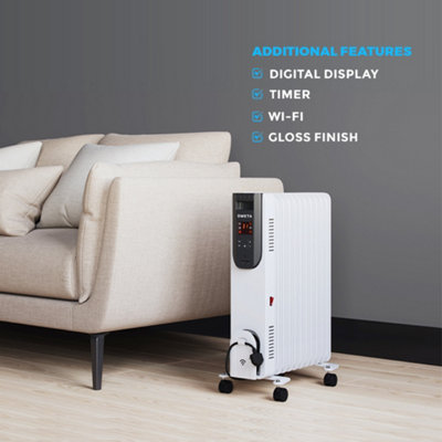 Ometa Oil FIlled Radiator 2500W in White - 6