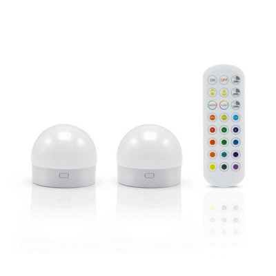 Omniance Rechargeable Wireless LED Light with Remote & Magnetic Mount - 2 Pack