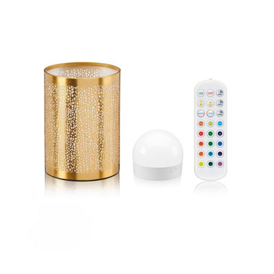 Omniance Seraphine Rechargeable Wireless Table Lamp with Remote - Brass ...