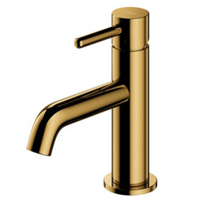 Omnires Gold Coloured Brass Bathroom Basin Faucet Standing Mixer Tap Single Lever Tap