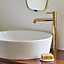 Omnires Gold Coloured Brass Bathroom Basin Faucet Standing Tall Mixer Tap Single Lever