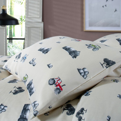 On The Land Printed Cotton Rich 200 Thread Count Duvet Cover Set