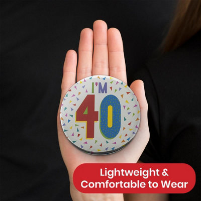 On The Wall Silver Age 40 Birthday Foil Badge