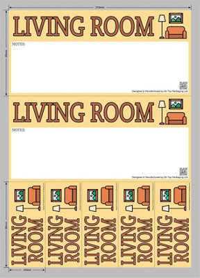 On Top Packaging Moving Day Sticker Set - Living Room