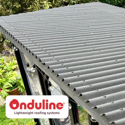 Onduline Corrugated Bitumen Sheet Black 2000mm x 950mm x 3mm - Pack of 7