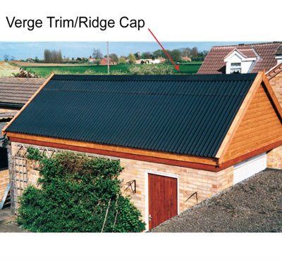 Onduline Heavy Duty 3mm Black Roofing Verge - Roofing Ridge Capping - Gable Trim For Corrugated Bitumen Roof Sheet